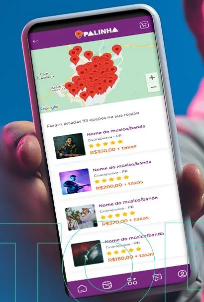 Busca de músicos no mapa